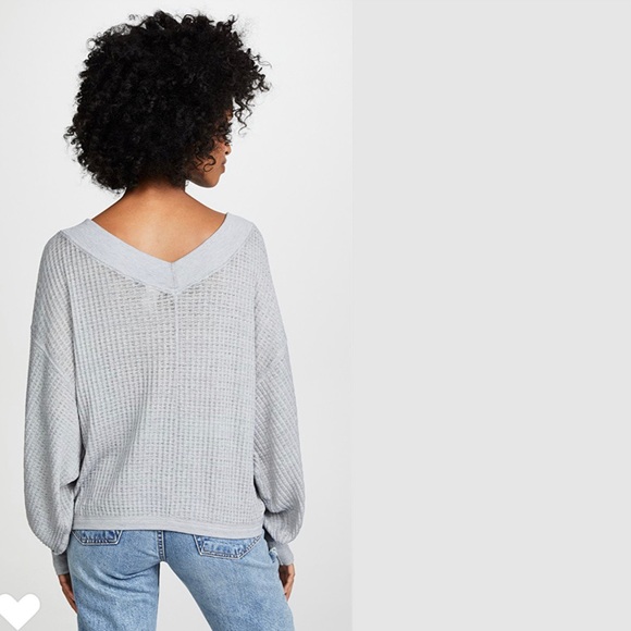 Free People South Side Thermal Top. Grey NWT - Picture 3 of 6